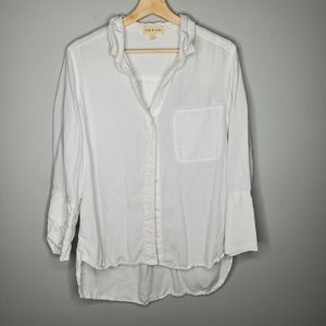 Cloth & Stone White Button Up Shirt Neutral Plain